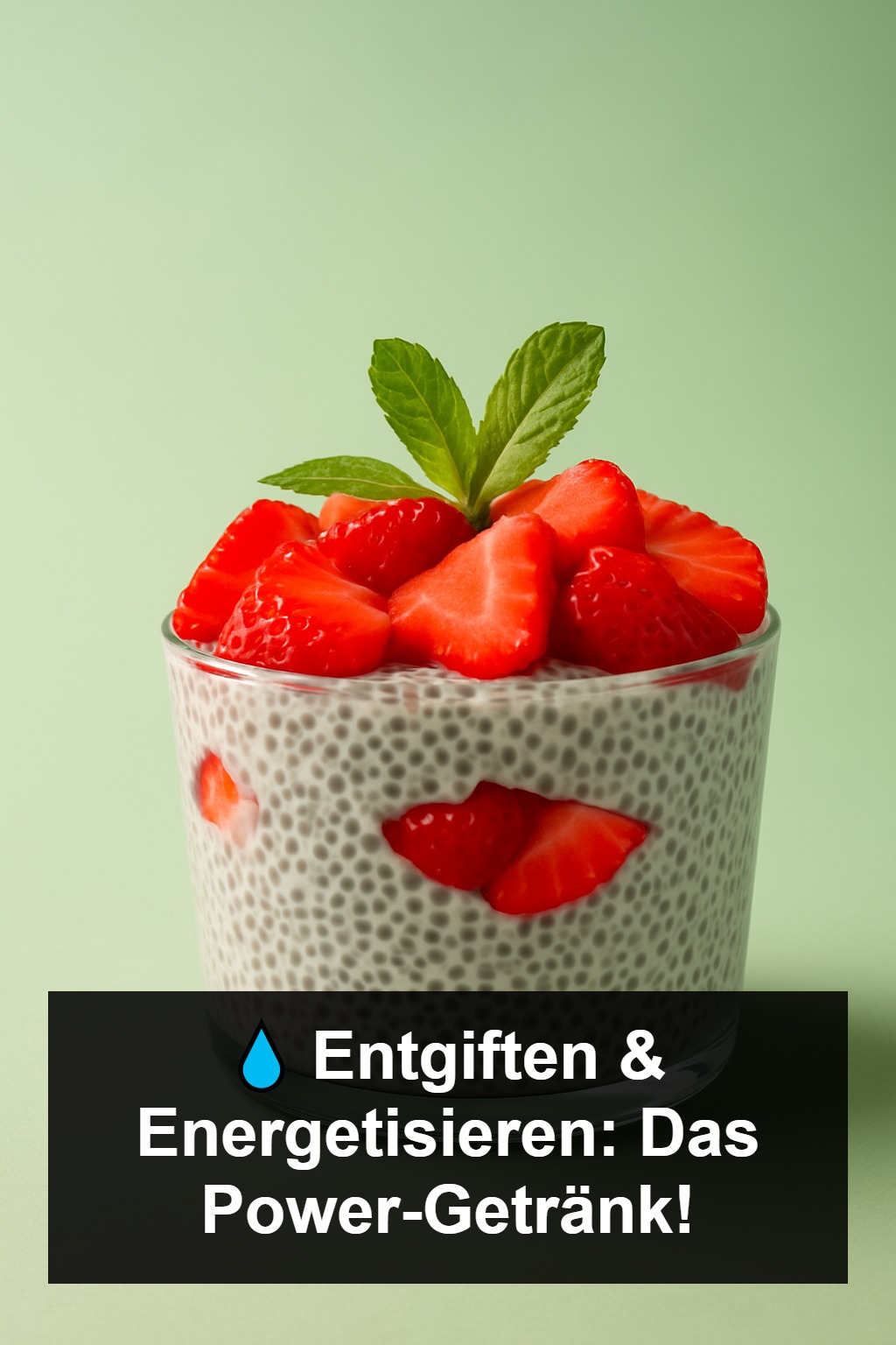 Getränk aus Erdbeeren und Chiasamen zur Entgiftung