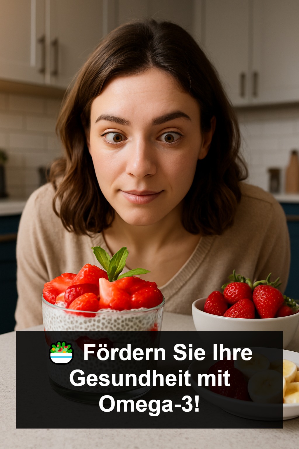 Getränk aus Erdbeeren und Chiasamen zur Entgiftung