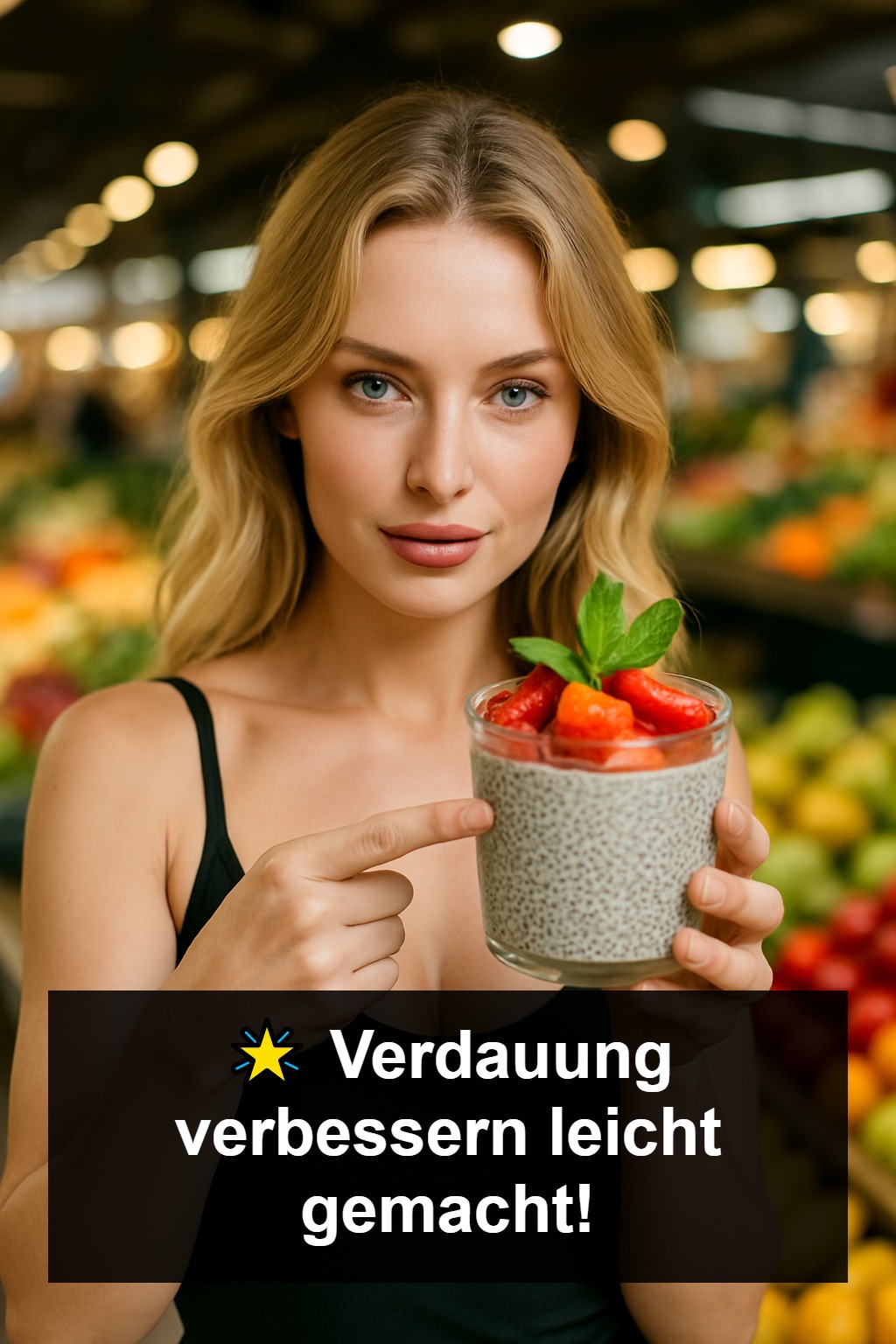 Getränk aus Erdbeeren und Chiasamen zur Entgiftung