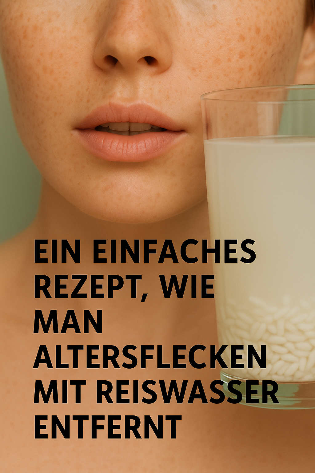 Ein einfaches Rezept, wie man Altersflecken mit Reiswasser entfernt