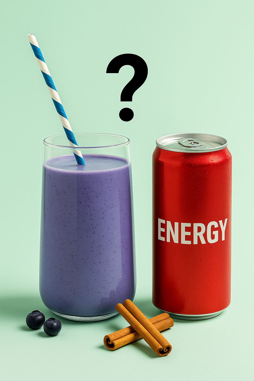 Wenn die Energie nachlässt: Getränk aus Heidelbeeren, Kokosmilch und Zimt, das die Natur als Ersatz für Energydrinks bietet