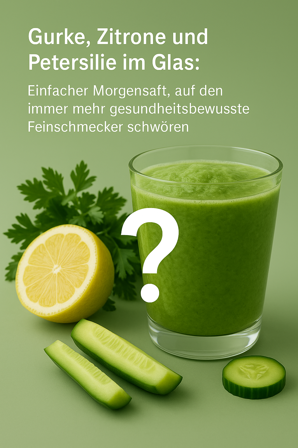 Gurke, Zitrone und Petersilie im Glas: Einfacher Morgensaft, auf den immer mehr gesundheitsbewusste Feinschmecker schwören
