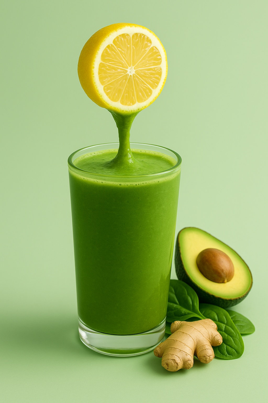 Grüner Smoothie mit Spinat, Ingwer und Avocado: Rezept zur Unterstützung der Körperreinigung