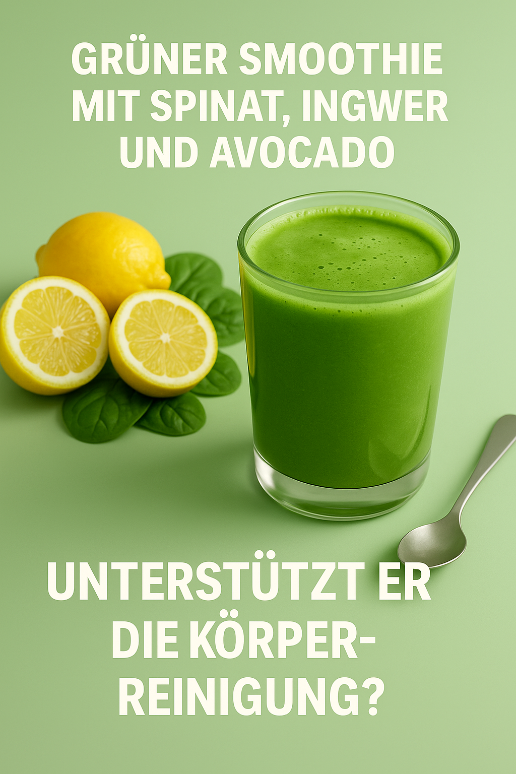 Grüner Smoothie mit Spinat, Ingwer und Avocado: Rezept zur Unterstützung der Körperreinigung