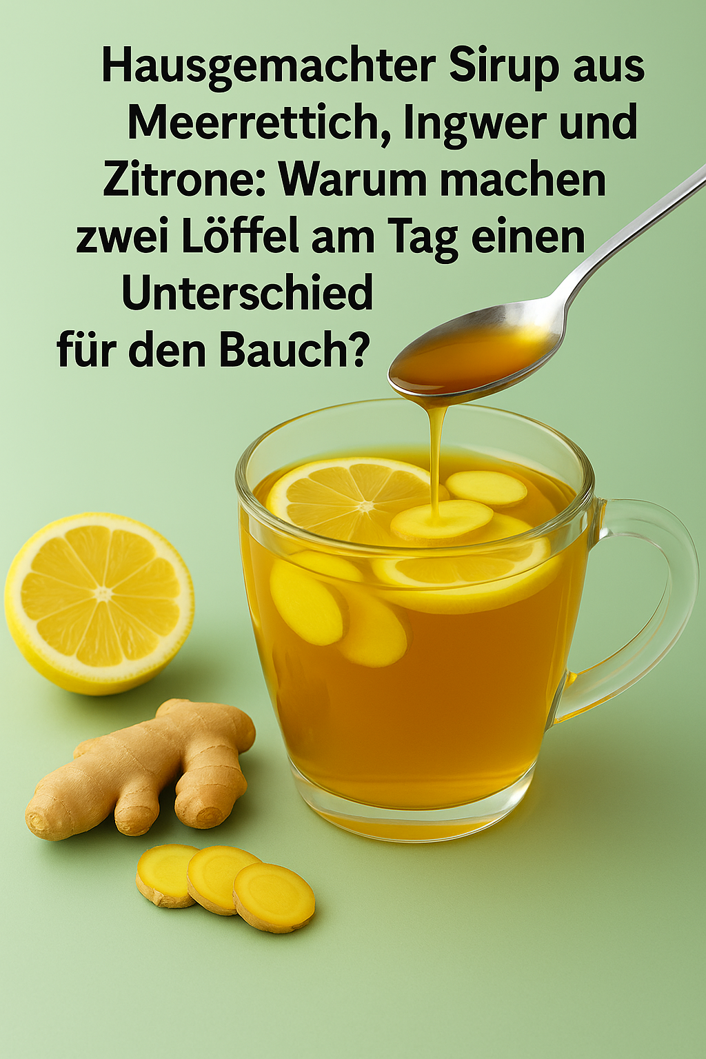 Hausgemachter Sirup aus Meerrettich, Ingwer und Zitrone: Warum machen zwei Löffel am Tag einen Unterschied für den Bauch?