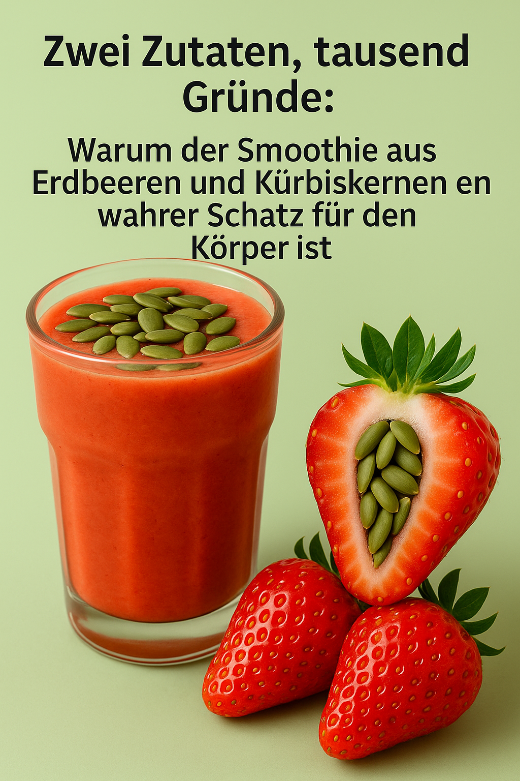 Zwei Zutaten, tausend Gründe: Warum der Smoothie aus Erdbeeren und Kürbiskernen ein wahrer Schatz für den Körper ist
