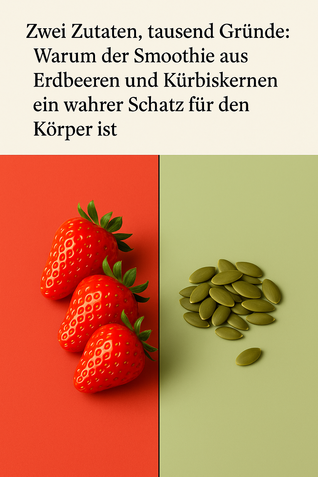 Zwei Zutaten, tausend Gründe: Warum der Smoothie aus Erdbeeren und Kürbiskernen ein wahrer Schatz für den Körper ist