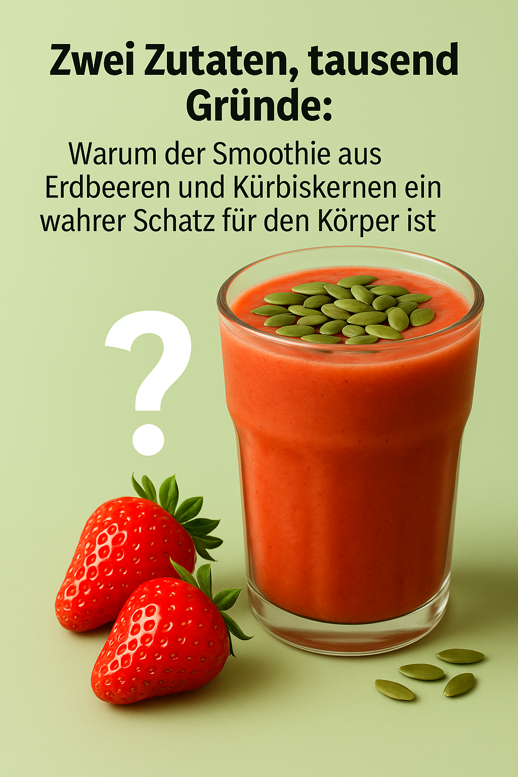 Zwei Zutaten, tausend Gründe: Warum der Smoothie aus Erdbeeren und Kürbiskernen ein wahrer Schatz für den Körper ist