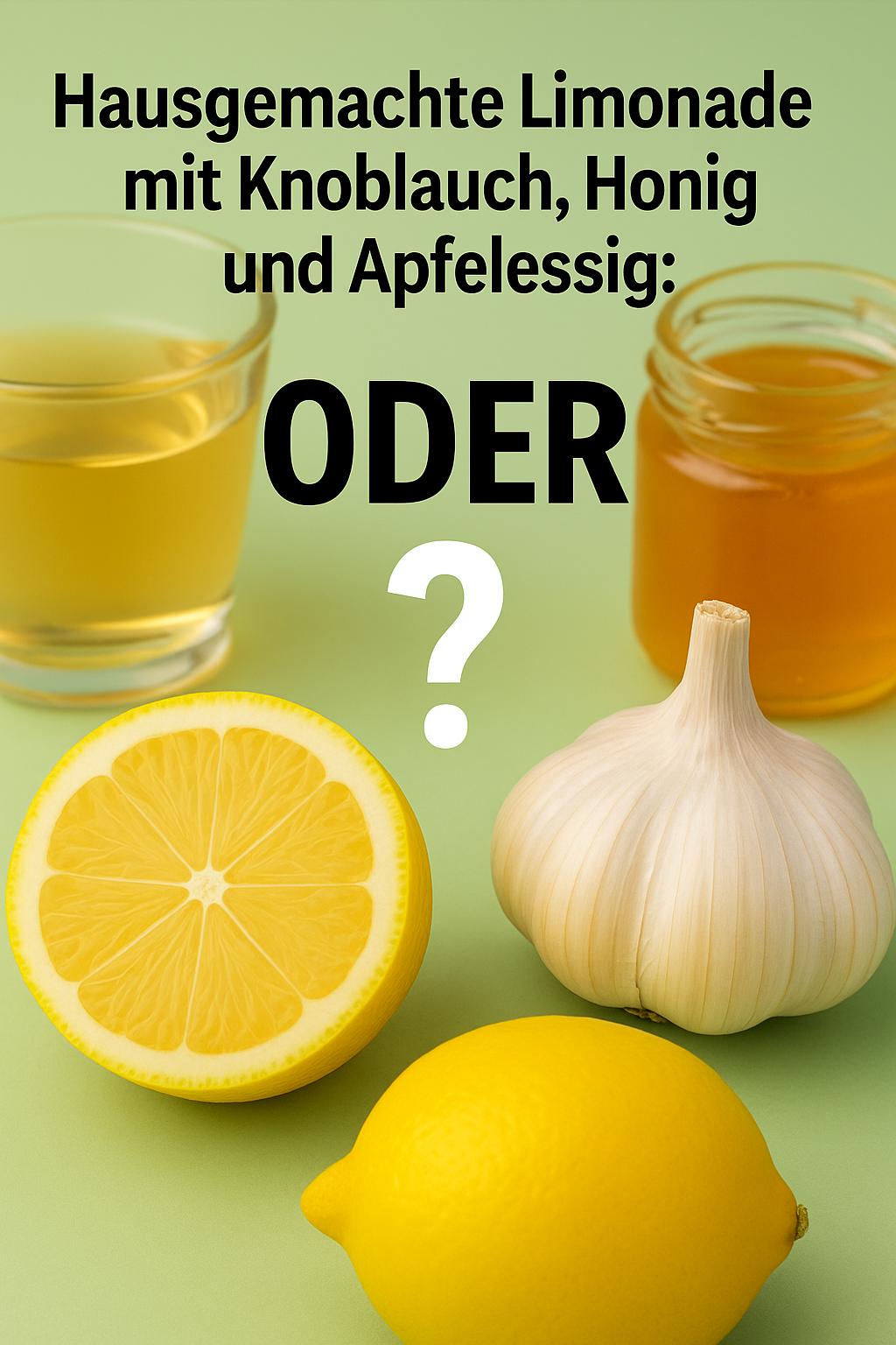Hausgemachte Limonade mit Knoblauch, Honig und Apfelessig: altes Hausmittel im Glas für kalte Tage