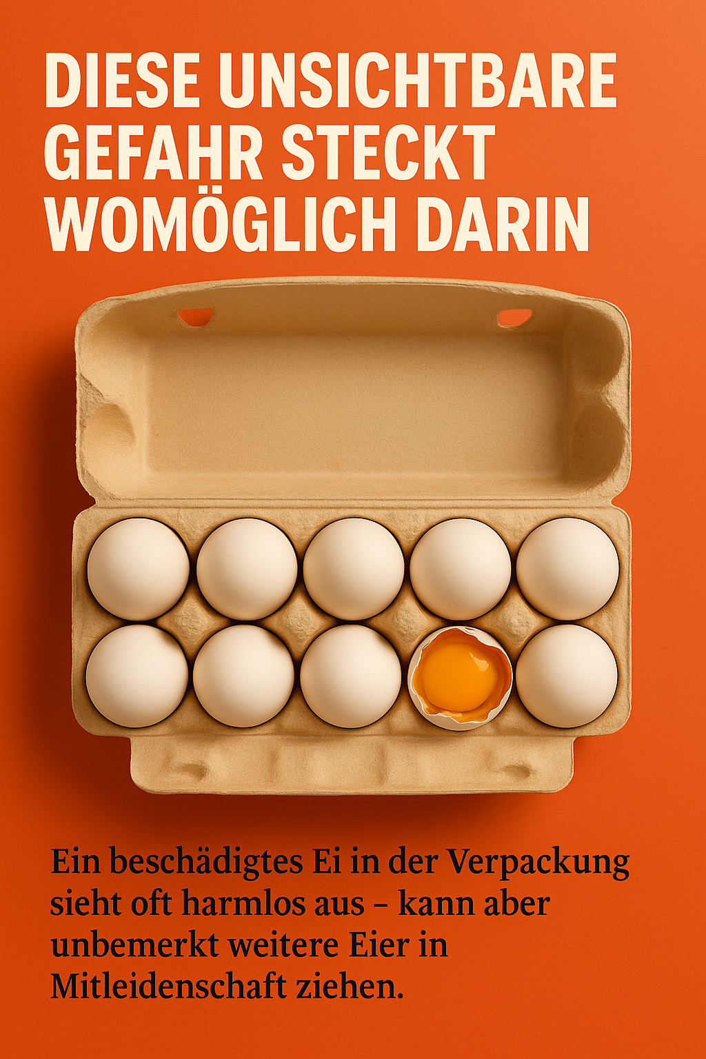 Ein zerbrochenes Ei im Karton ist mehr als nur ein Schönheitsfehler: Diese unsichtbare Gefahr steckt womöglich darin