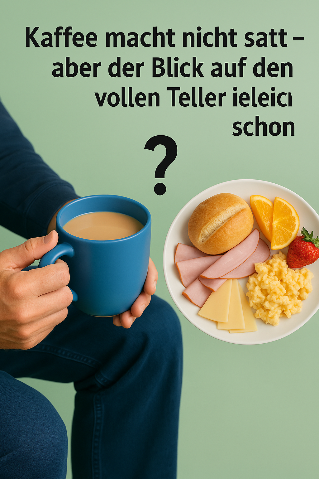 Kaffee macht nicht satt – aber der Blick auf den vollen Teller vielleicht schon