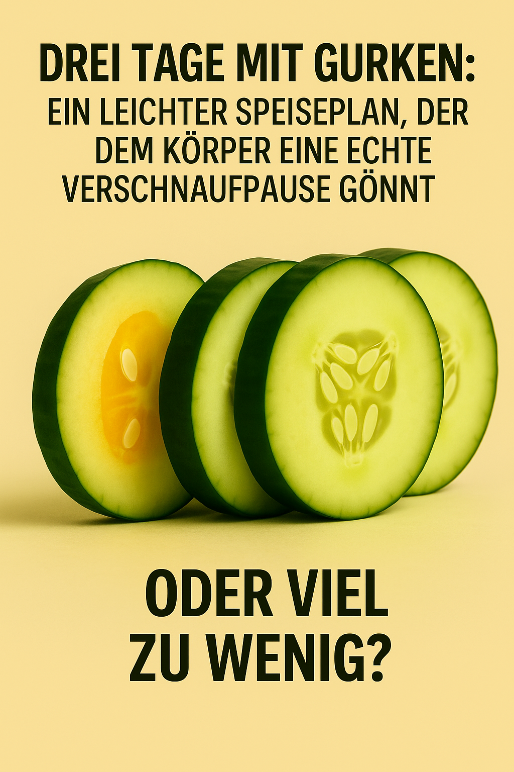 Drei Tage mit Gurken: ein leichter Speiseplan, der dem Körper eine echte Verschnaufpause gönnt