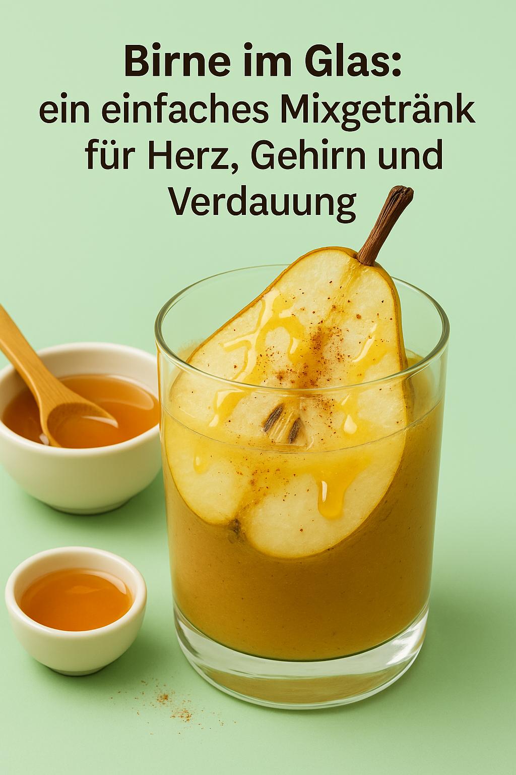 Birne im Glas: ein einfaches Mixgetränk für Herz, Gehirn und Verdauung