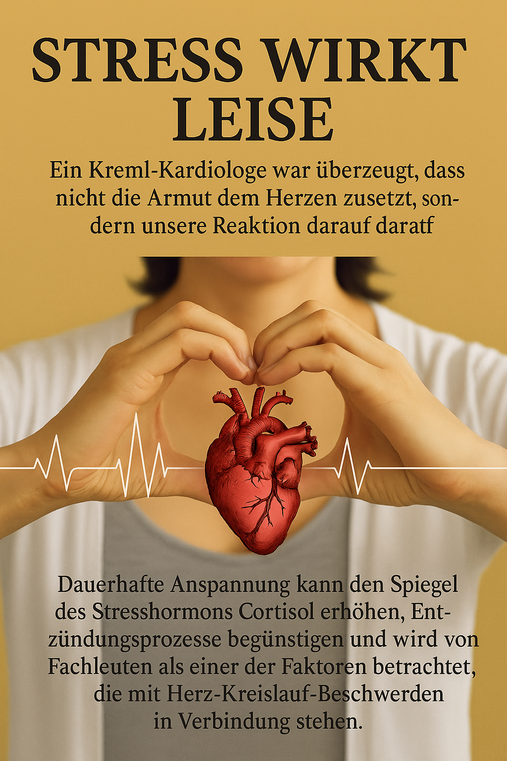 Stress wirkt leise: Ein Kreml-Kardiologe war überzeugt, dass nicht die Armut dem Herzen zusetzt, sondern unsere Reaktion darauf