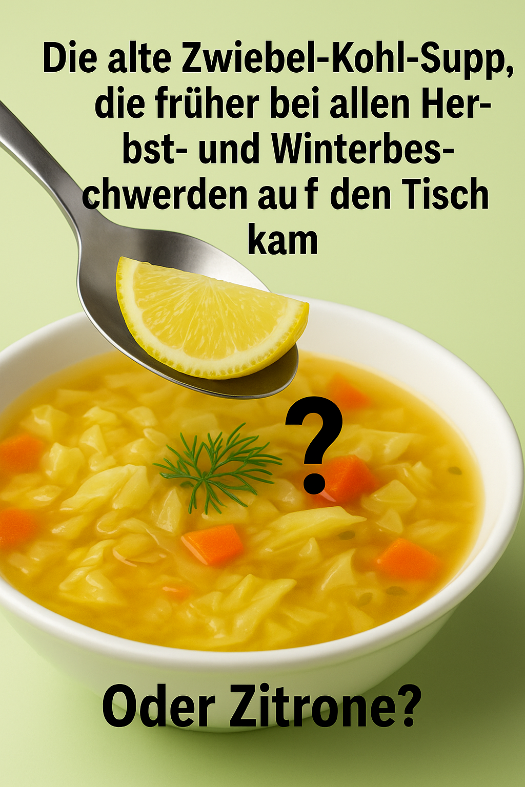 Die alte Zwiebel-Kohl-Suppe, die früher bei allen Herbst- und Winterbeschwerden auf den Tisch kam